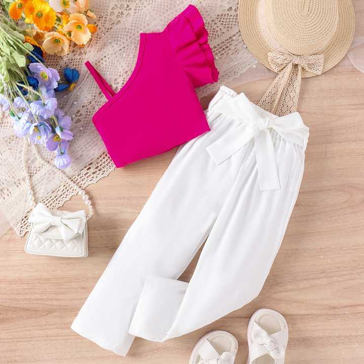 One Sided top with White Pants