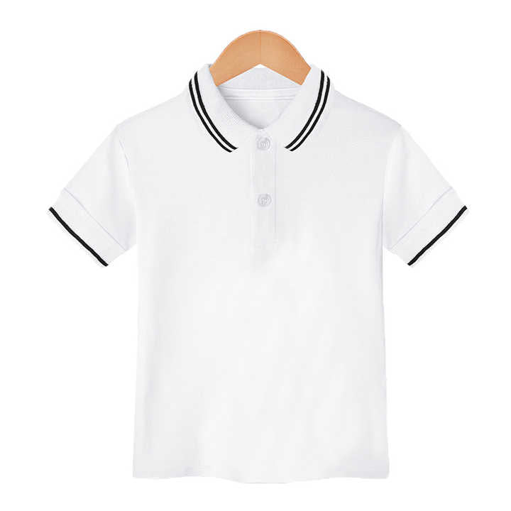 Plain White T-shirt with black line on collar and sleeve