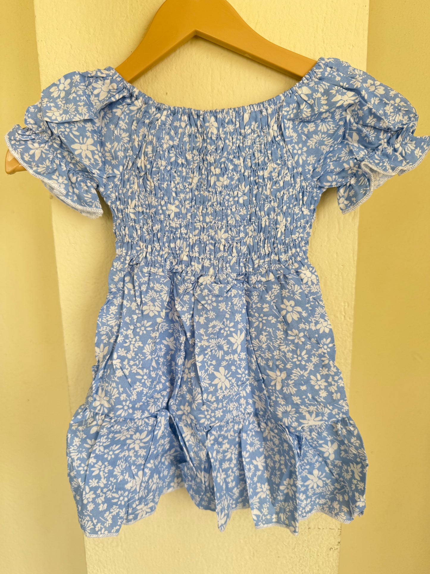 White blue floral dress