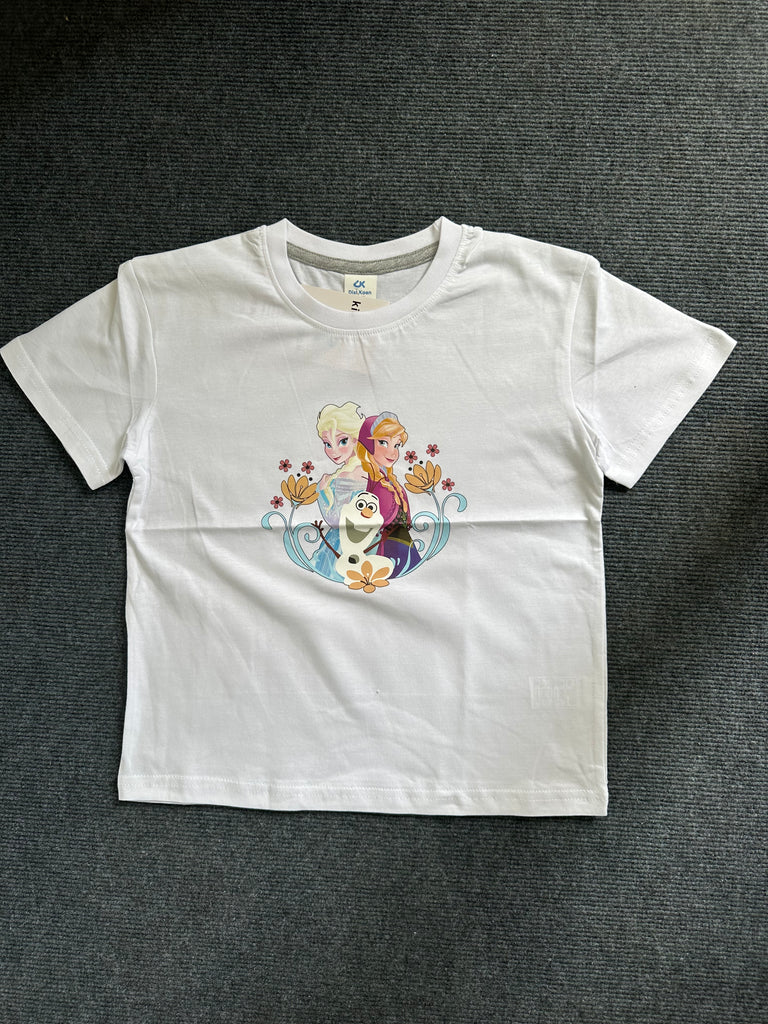 White Forzen Princess Summer T-shirts