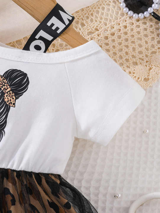 Off shoulder leopard printed dress