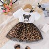 Off shoulder leopard printed dress