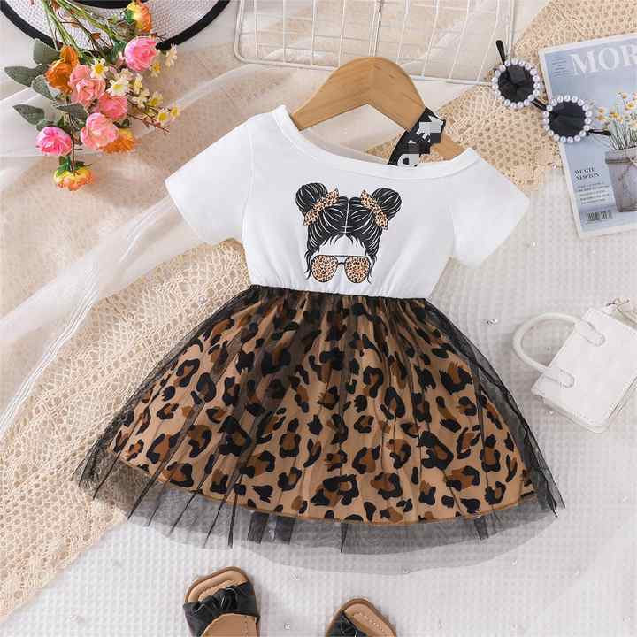 Off shoulder leopard printed dress