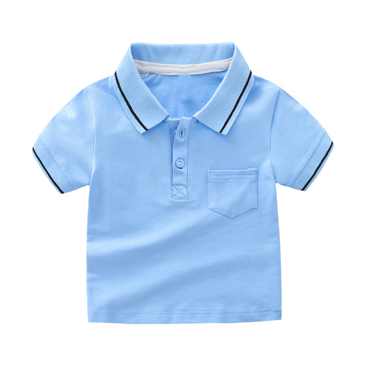  Pocket solid color baby polo t-shirts