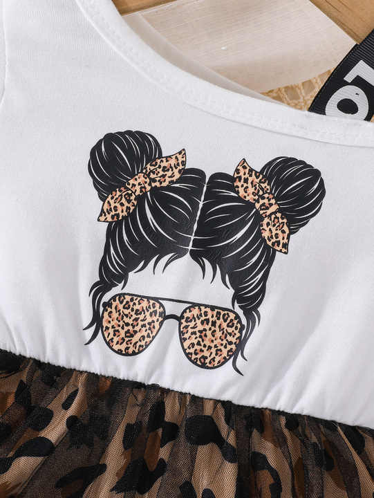 Off shoulder leopard printed dress