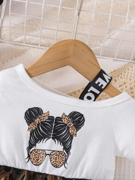 Off shoulder leopard printed dress