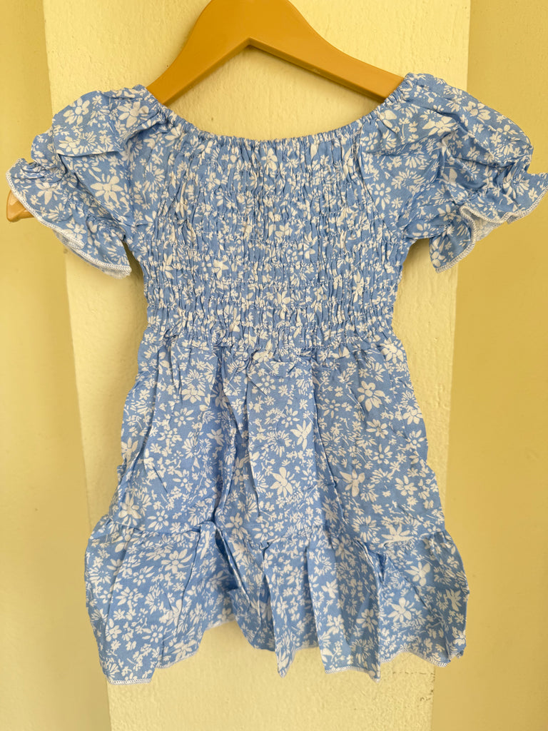 White blue floral dress