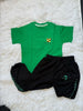Green t-shirt  and Black pant boys clothing set