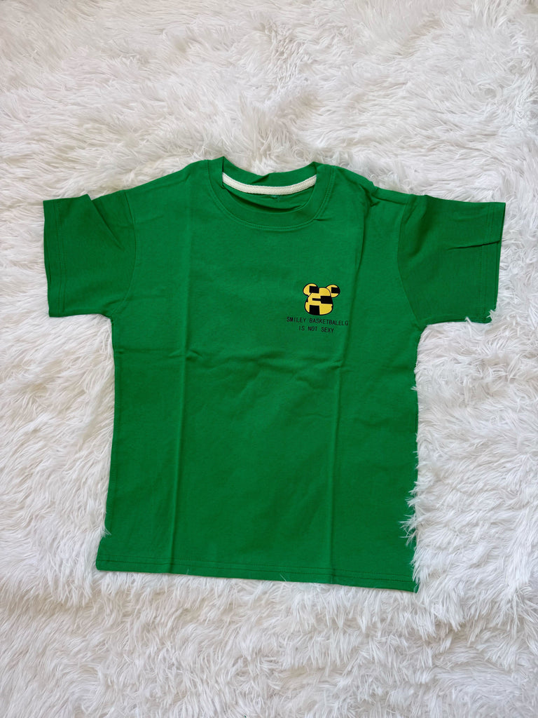 Green t-shirt  and Black pant boys clothing set