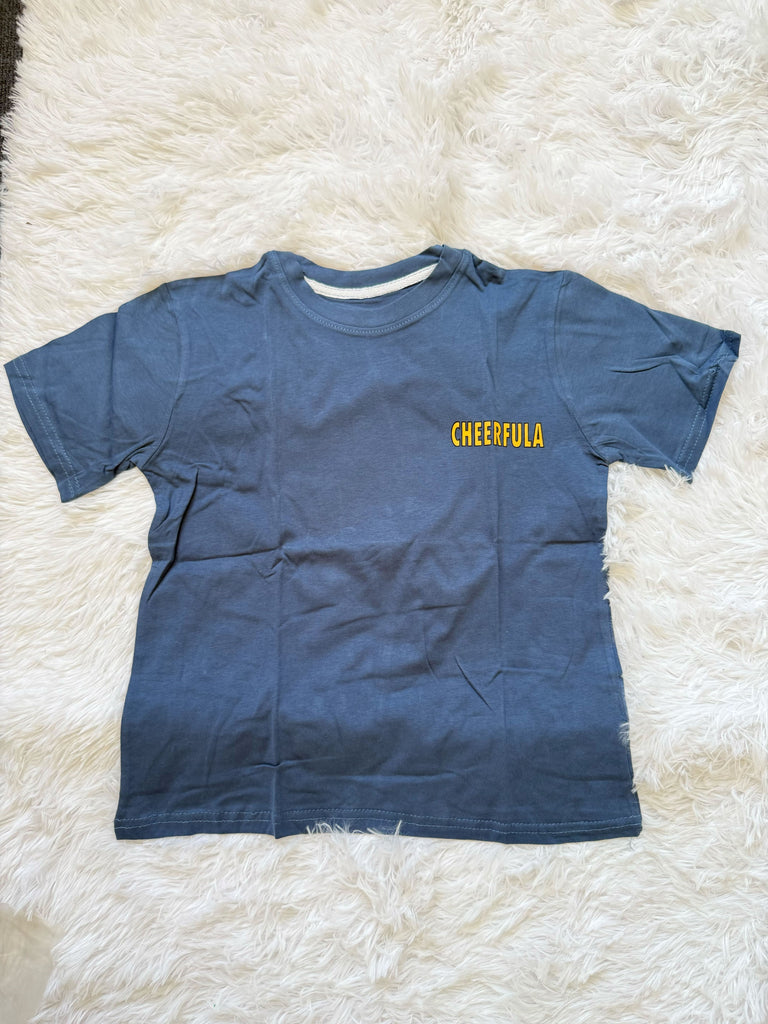 Blue T-Shirt with white shorts