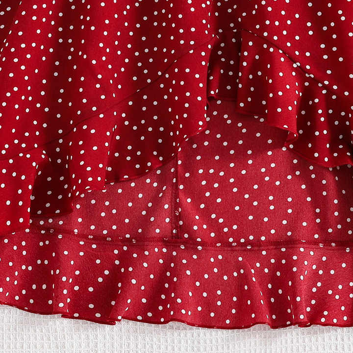 Ruffle Sleeveless Polka Dot Girls Dress