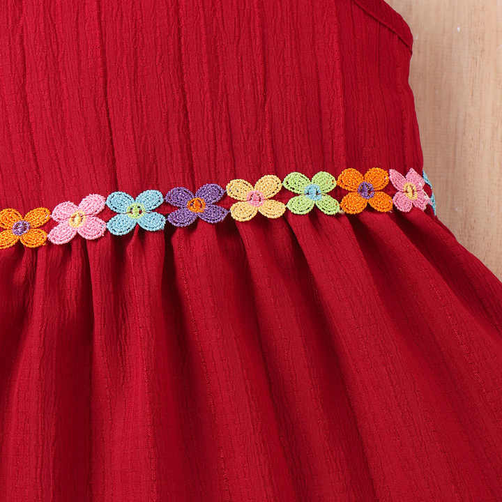 Flower Embroidery Skirt A-line Dress
